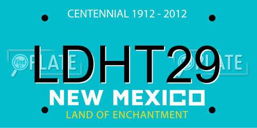 LDHT29 New Mexico License Plate