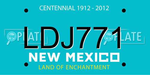 LDJ771 New Mexico License Plate