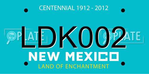 LDK002 New Mexico License Plate