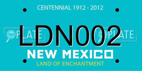 LDN002 New Mexico License Plate
