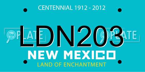LDN203 New Mexico License Plate