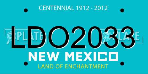LDO2033 New Mexico License Plate