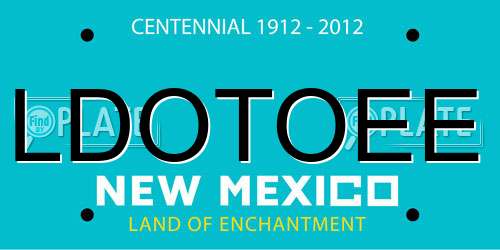 LDOTOEE New Mexico License Plate