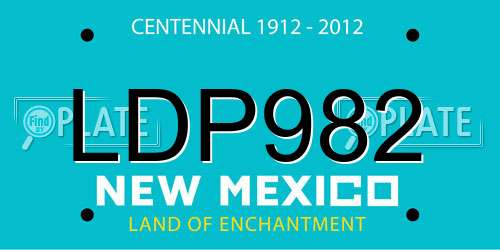 LDP982 New Mexico License Plate
