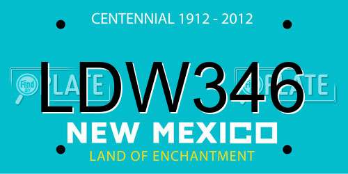 LDW346 New Mexico License Plate