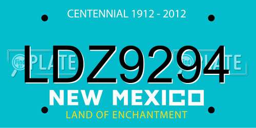 LDZ9294 New Mexico License Plate