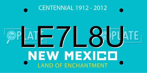 LE7L8U New Mexico License Plate
