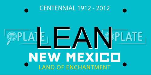 LEAN New Mexico License Plate