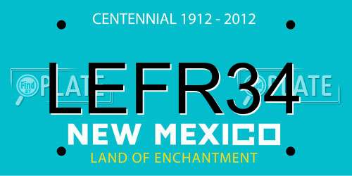 LEFR34 New Mexico License Plate