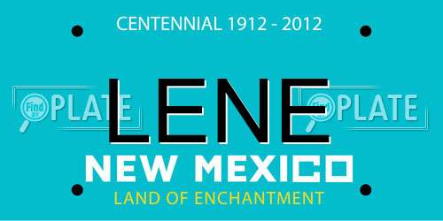 LENE New Mexico License Plate