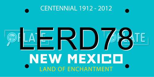 LERD78 New Mexico License Plate