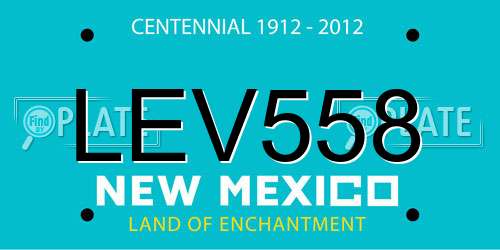 LEV558 New Mexico License Plate