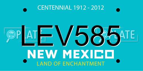 LEV585 New Mexico License Plate