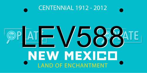 LEV588 New Mexico License Plate