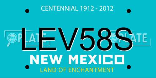 LEV58S New Mexico License Plate