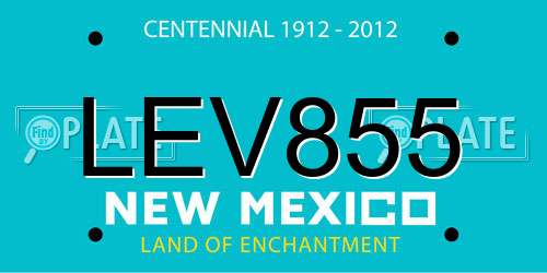 LEV855 New Mexico License Plate