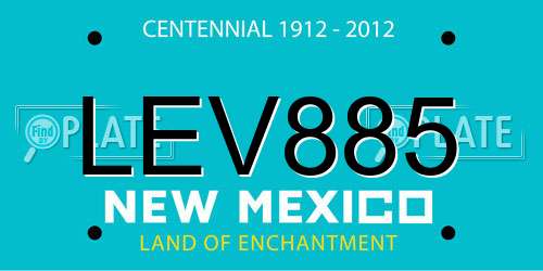 LEV885 New Mexico License Plate