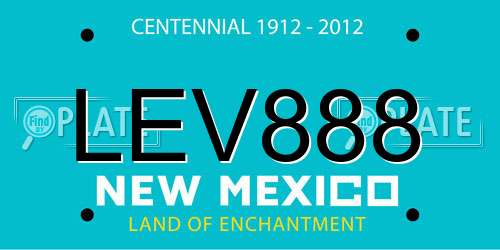 LEV888 New Mexico License Plate