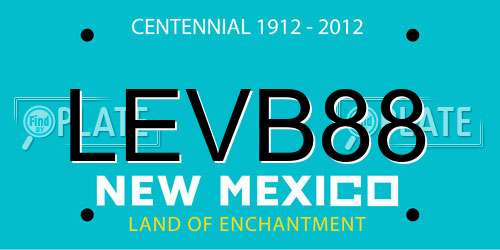 LEVB88 New Mexico License Plate