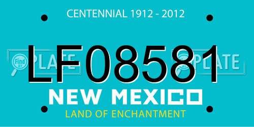 LF08581 New Mexico License Plate