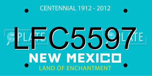 LFC5597 New Mexico License Plate
