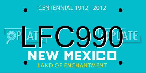 LFC990 New Mexico License Plate