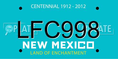 LFC998 New Mexico License Plate