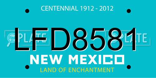LFD8581 New Mexico License Plate