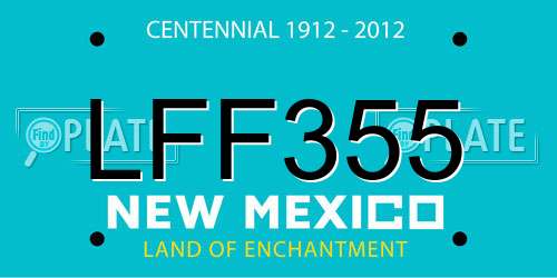 LFF355 New Mexico License Plate