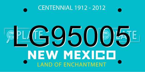 LG95005 New Mexico License Plate