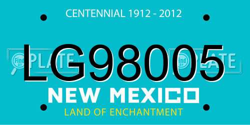 LG98005 New Mexico License Plate