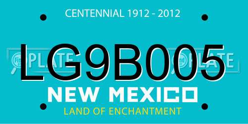LG9B005 New Mexico License Plate