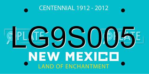 LG9S005 New Mexico License Plate
