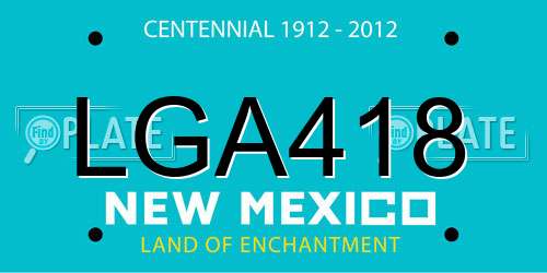 LGA418 New Mexico License Plate