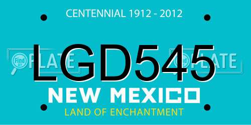 LGD545 New Mexico License Plate