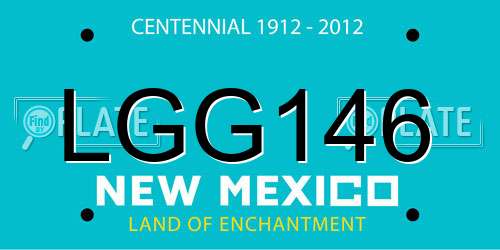 LGG146 New Mexico License Plate