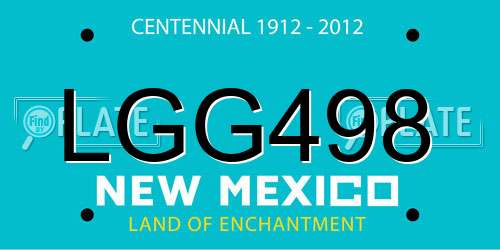 LGG498 New Mexico License Plate