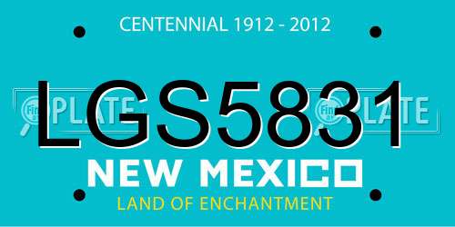 LGS5831 New Mexico License Plate