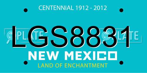 LGS8831 New Mexico License Plate