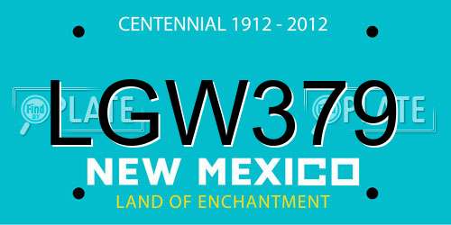 LGW379 New Mexico License Plate