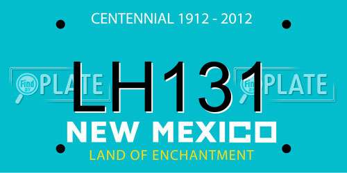 LH131 New Mexico License Plate