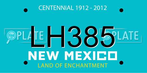 LH385 New Mexico License Plate