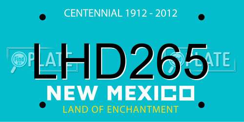 LHD265 New Mexico License Plate