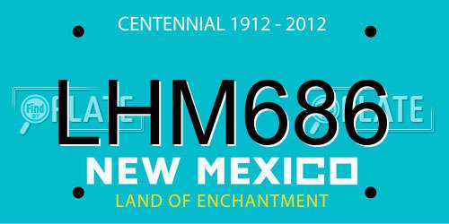 LHM686 New Mexico License Plate