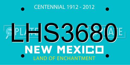 LHS3680 New Mexico License Plate
