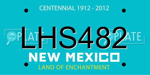 LHS482 New Mexico License Plate