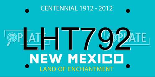 LHT792 New Mexico License Plate
