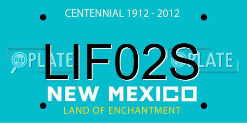 LIF02S New Mexico License Plate