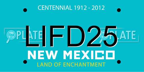 LIFD25 New Mexico License Plate
