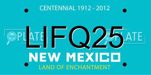 LIFQ25 New Mexico License Plate